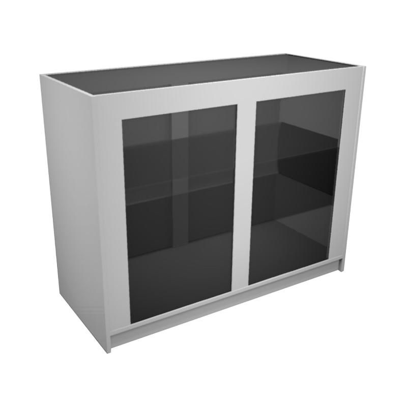 Balcão Vitrine COM Vidro - 120 x 50 x 95 cm Cor Branco