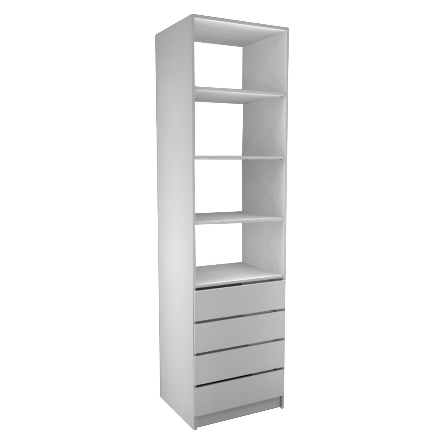 Armário Closet Modular Prateleira 4 Gavetas - 60 x 222 cm