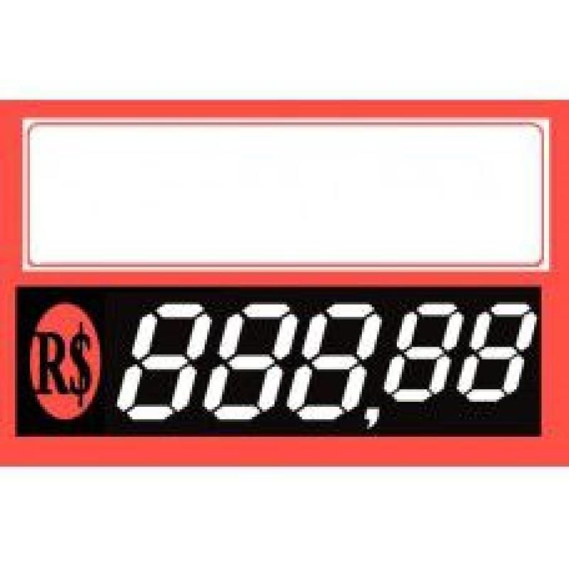 Etiqueta Dígitos Vermelha - 85 mm x 55 mm - Pct 40 Unid