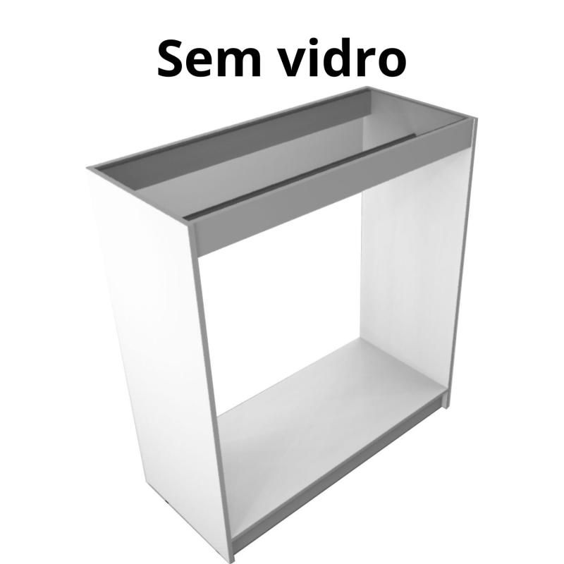 Balcão Reto Cabideiro SEM Vidro - 100 x 110 x 45 cm  em MDF