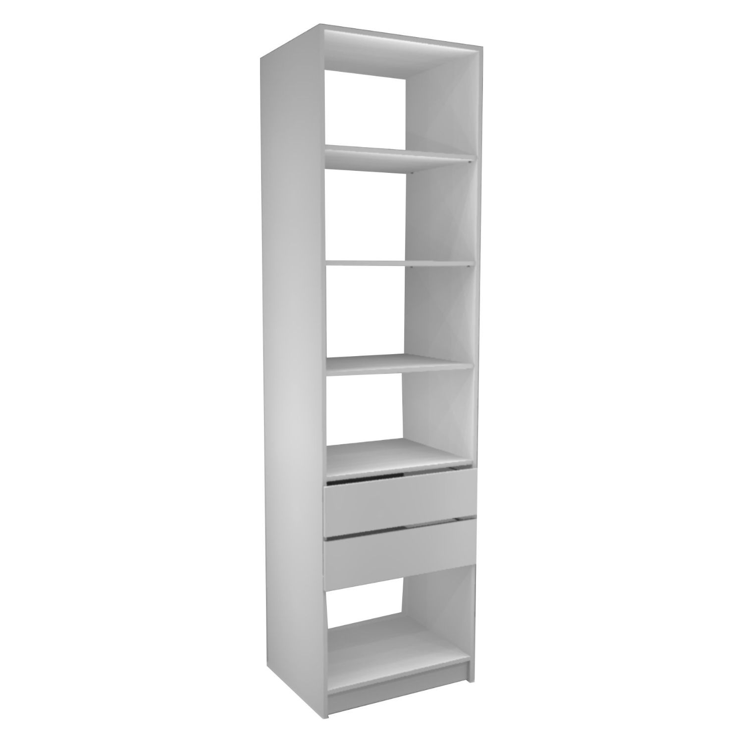 Armário Closet Modular Prateleira 2 Gavetas - 60 x 222 cm