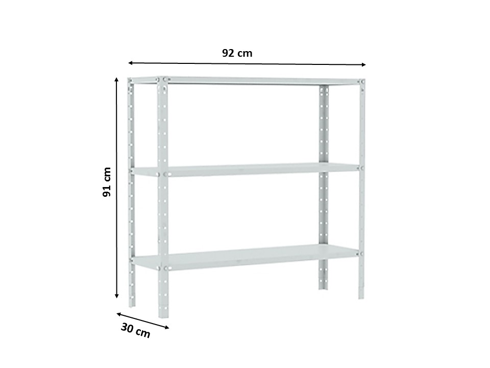 Estante de Aço Mini Flex - 92 x 91 x 30 cm