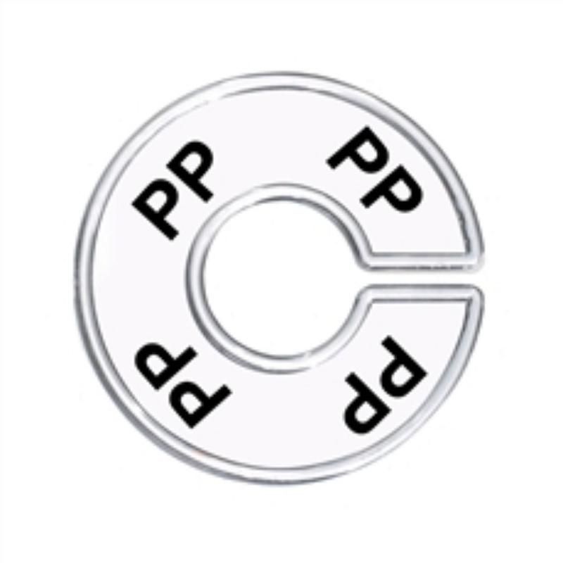 Separador para Araras Transparente Com Impressão  do PP ao G2 Tamanho PP