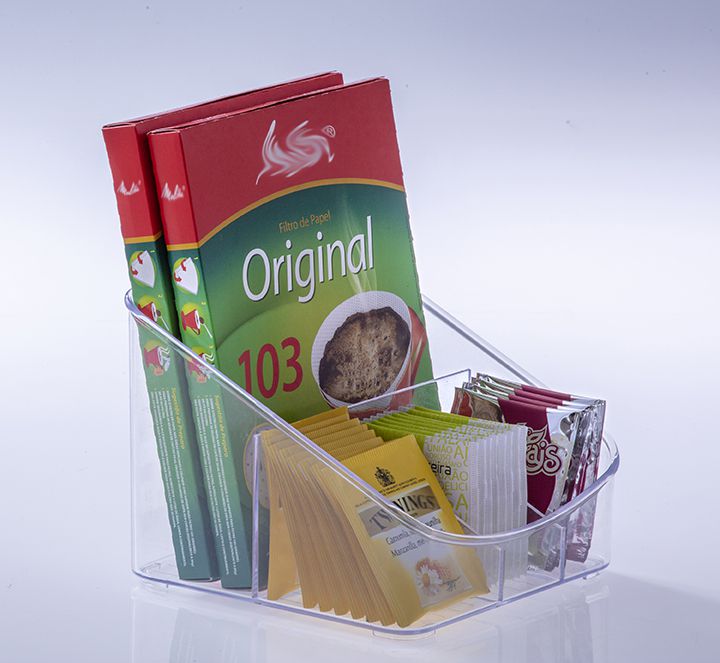 Organizador Diamond Com Divisorias 18X17X13Cm Cristal