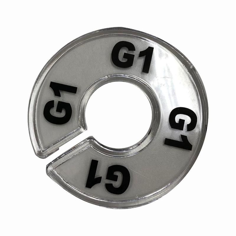 Separador para Araras Transparente Com Impressão  do PP ao G2 Tamanho G1